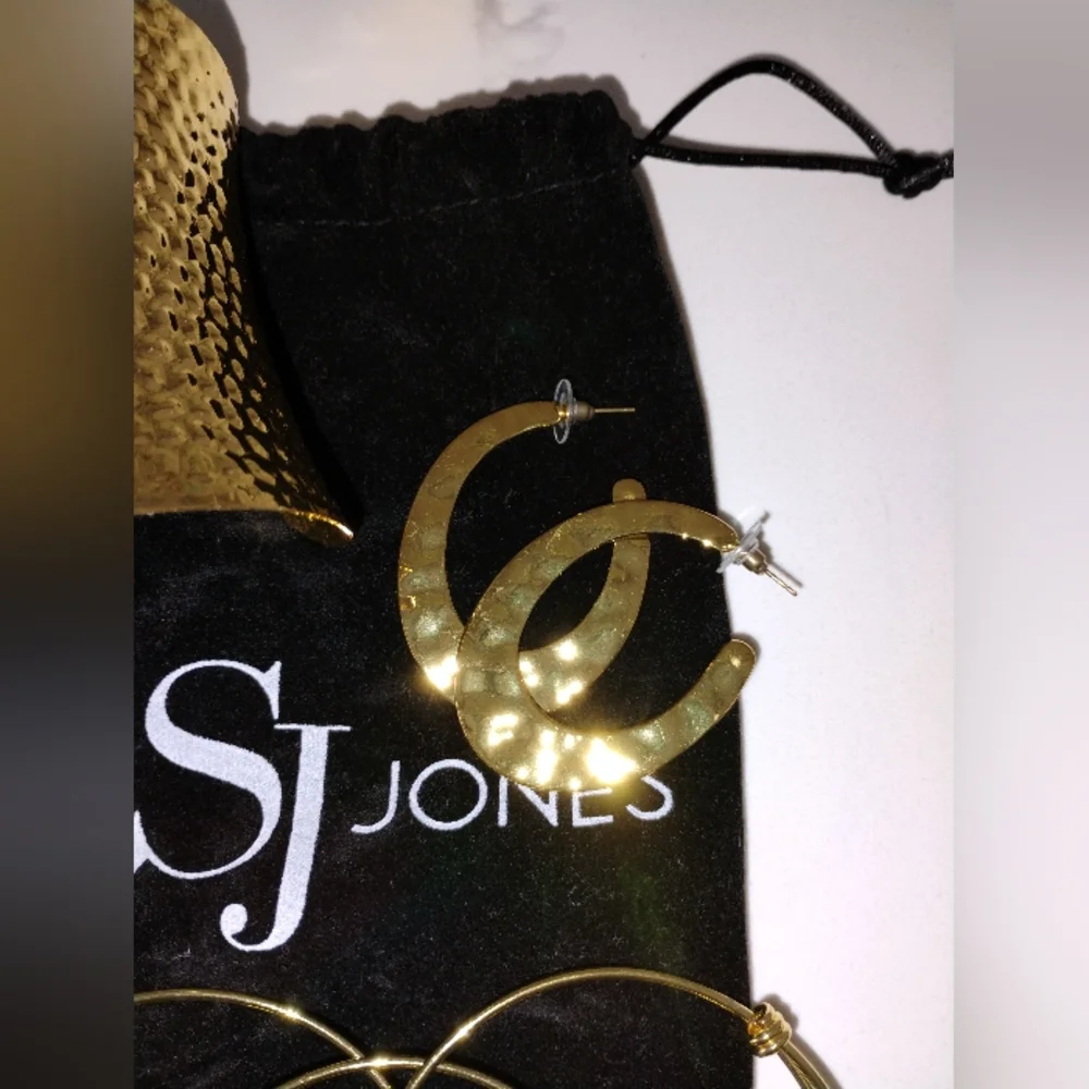 NEW Sassy Jones Set - Necklace, Hoops, Cuff, Bangles (X4) - Picture 13 of 13